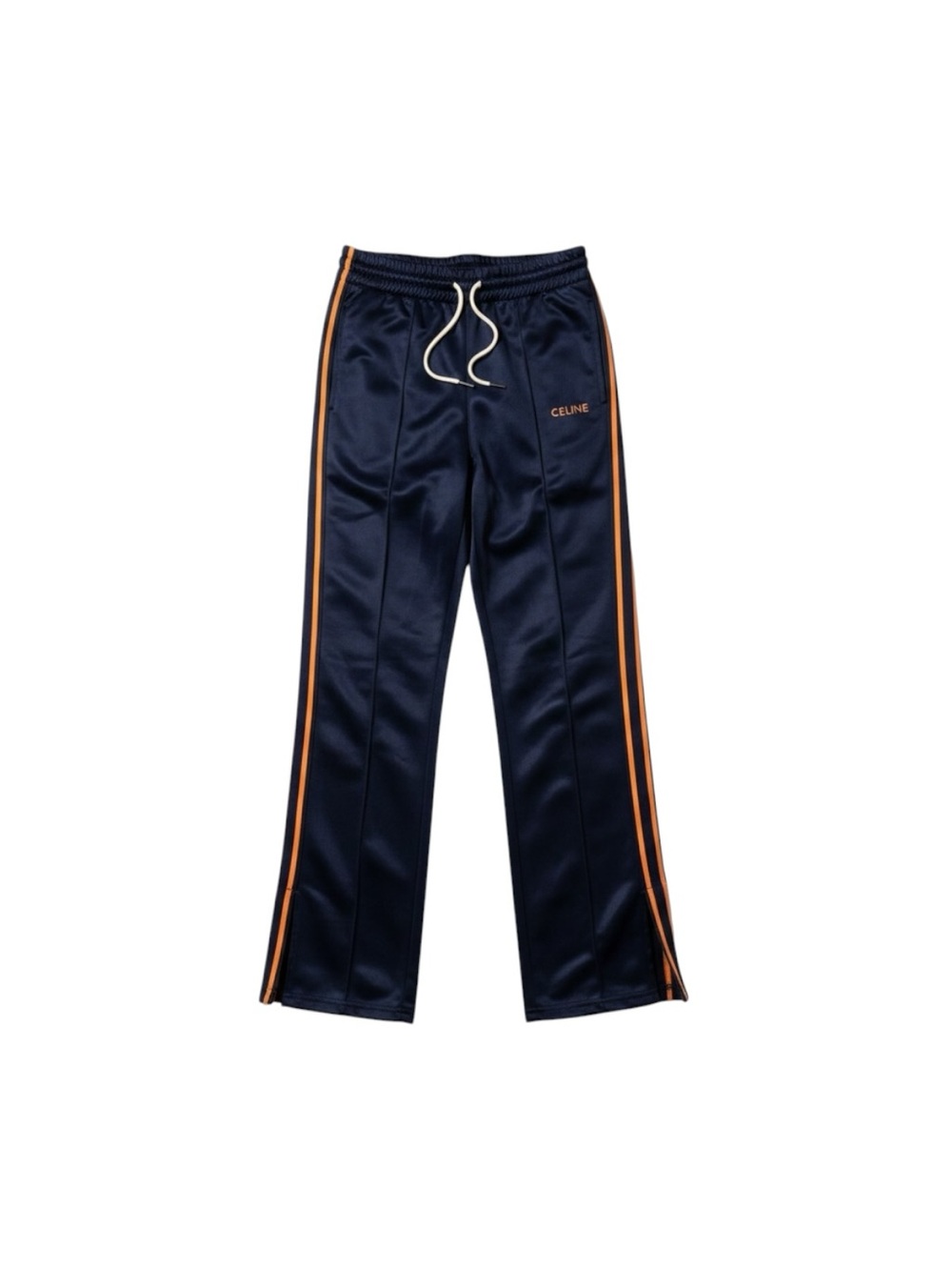 CELINE Paris Track Pants Size S Authenticated | Navy Orange Side Stripe | NWT